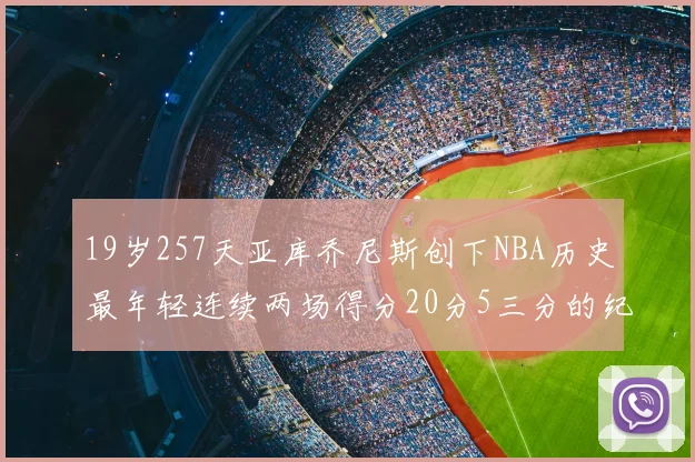 19岁257天亚库乔尼斯创下NBA历史最年轻连续两场得分20分5三分的纪录